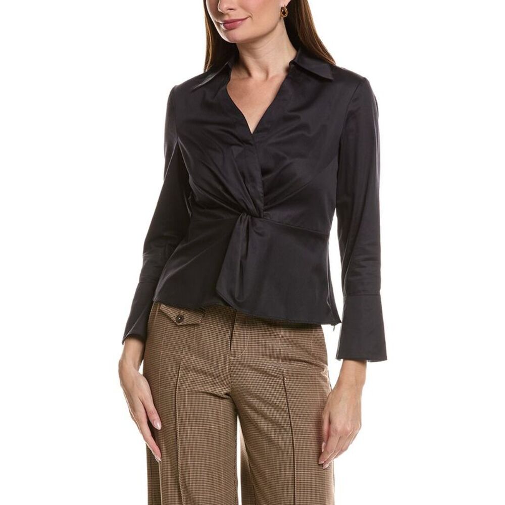 Tyler Böe Womens Paige Twisted Blouse, Black